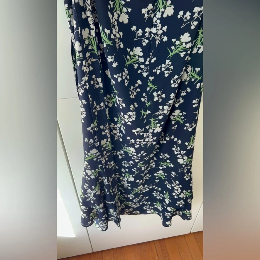RACHEL Rachel Roy Faux Floral Wrap Dress in Navy Size 14 - Picture 7 of 7